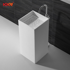 <span class=keywords><strong>Lavabo</strong></span> moderne <span class=keywords><strong>en</strong></span> forme de piédestal, surface solide, <span class=keywords><strong>pierre</strong></span> <span class=keywords><strong>noire</strong></span>, nouveau design 2019 pour salle de bain - Product Image 4