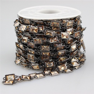 CH-D19 caldo champagne <span class=keywords><strong>rosario</strong></span> catene, vendita calda cz perline con filo arrotolato <span class=keywords><strong>rosario</strong></span> <span class=keywords><strong>catena</strong></span>, <span class=keywords><strong>catena</strong></span> a maglie gioielli che fanno all'ingrosso - Product Image 2