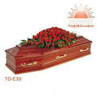 Ataúd funerario de TD--E33, ataúd de madera de roble sólido, gran calidad