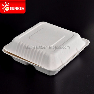 Boîte alimentaire à déjeuner en pulpe durable et étanche écologique au <span class=keywords><strong>micro</strong></span>-ondes - Product Image 2