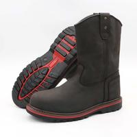 Zapatos/botas de seguridad con punta de acero de combate weltd de goma Goodyear de seguridad de cuero genuino negro para hombres