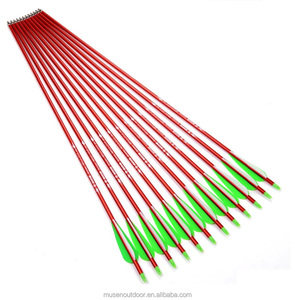 Musen tiro con arco Venta caliente Flecha de aluminio colorida 2219 color rojo arco compuesto flecha tiro caza - Product Image 4
