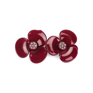 Di modo Camelia Acrilico Dei Capelli Della Clip di Strass Splendido Doppio Mollette Per Capelli Fiori Clip di Capelli Delle Donne Del Fiore - Product Image 5