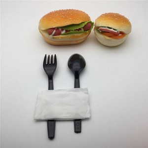 Muỗng Nĩa Nhựa cá nhân giấy tấm cốc Khăn ăn đặt nhựa dùng một lần kem kem muỗng và nĩa - Product Image 6