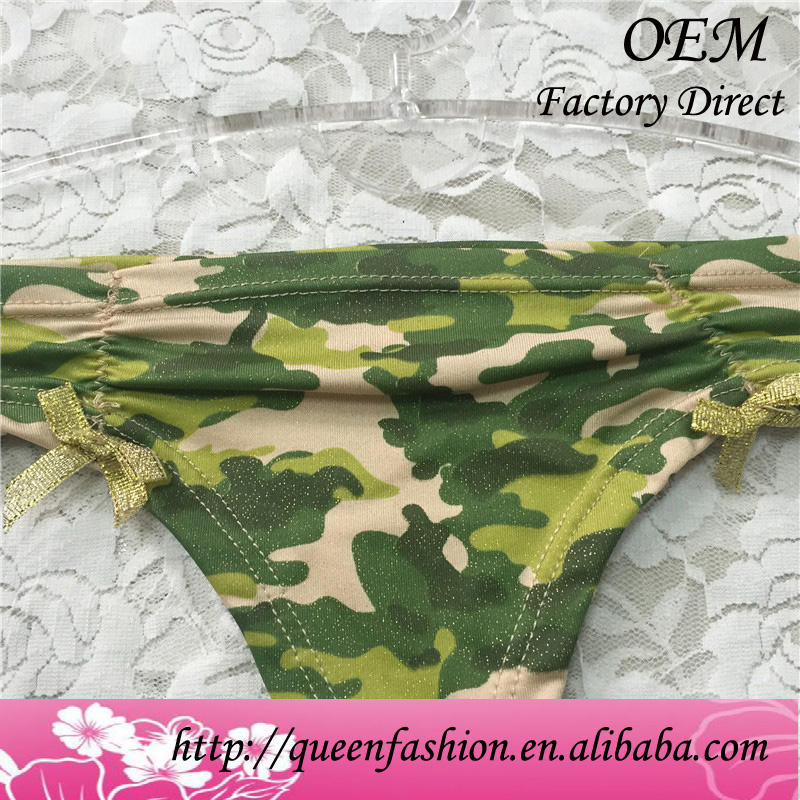 Ropa interior de camuflaje verde para hombre y mujer, pantis