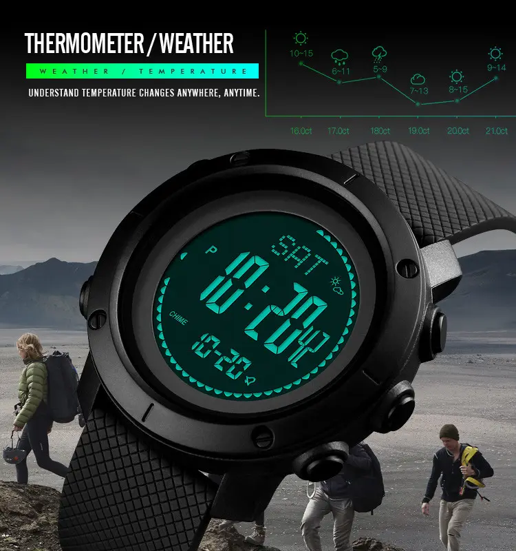 Hot selling Skmei 1418 Jam Tangan Waterproof 5atm Digital Sport ios android Smart Watch