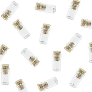1ml, 3ml, 5ml ,10ml piccola mini fiala di vetro trasparente con coperchio in sughero, bottiglia dei desideri - Product Image 1
