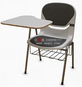 Data entry work home plastic chair with tablet arm