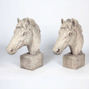 <span class=keywords><strong>Statue</strong></span> de tête de cheval en marbre blanc sculpté à la main en gros - Product Image 5