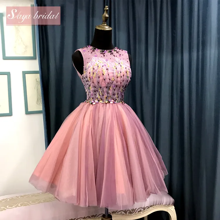गुलाबी फीता पोशाक वर गेंद पजामा स्कर्ट sayabridal बनाने ग्राहक आदेश थोक मात्रा उच्च स्तर की गुणवत्ता