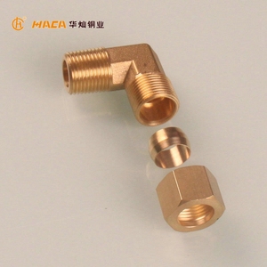 1/2 Inch Đồng Thau Nam Chủ Đề 90 Độ Khuỷu Tay Nén Tay Áo Kết Nối Ống Đồng - Product Image 5
