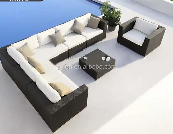 Bộ Sofa 7 Chỗ Ngồi Đồ Nội Thất Bằng Mây Tổng Hợp Ngoài Trời