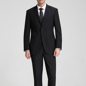 Dernières créations de costumes d'affaires en gros, taille plus, respirants, en laine, noirs, pour hommes, pour les mariages et les soirées - Product Image 2