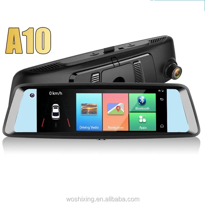 Woshixing A10 Auto Camera Achteruitkijkspiegel Dvr Met Simkaart 4G Ingebouwde Dubbele Camera 'S 7 Inch Zwart 1080P Ips Android 8.1 Auto Adas