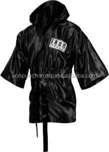 Logotipo personalizado 3/4 Longitud Equipo de seguridad deportiva Bata de satén de plástico duradero para boxeo - Product Image 1