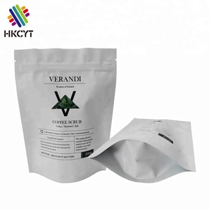 200g blanco Mylar café exfoliante corporal de embalaje de pie bolsa de papel de aluminio bolsas - Product Image 4