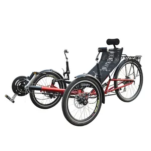 Tadpole and Delta Style Foldable 24 Speed Recumbent Trike for sale