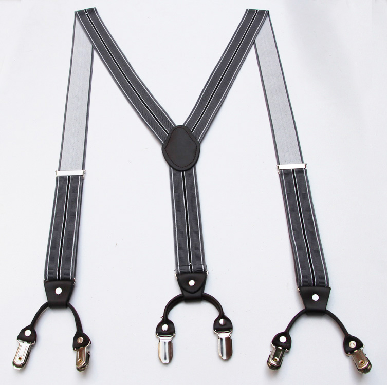 Grey with black white stripe