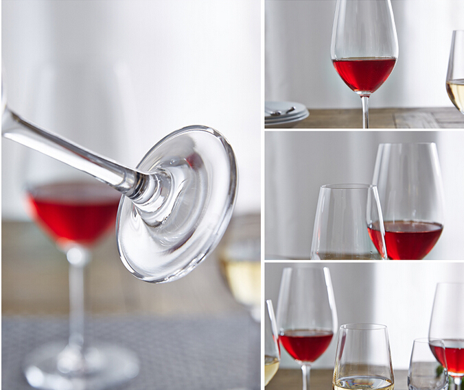 Haonai LFGB approved clear wine goblet glasses crystal wine glass for party