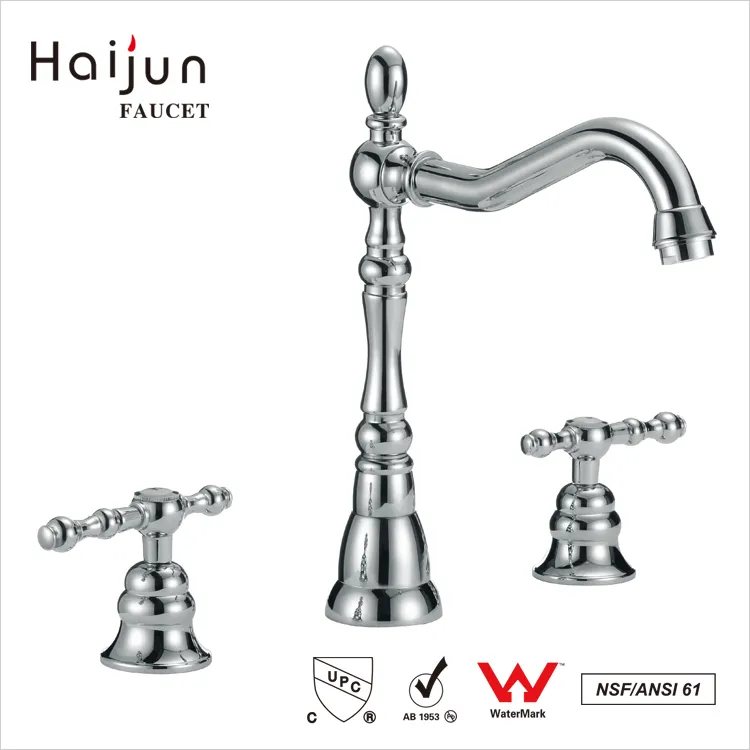 Jiayhaijun robinet de lavabo à trois voies thermostatique, robinet de luxe à double poignée, usine chinoise