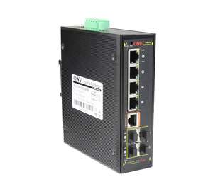 <span class=keywords><strong>Switch</strong></span> Industriale Gestito ONV PoE <span class=keywords><strong>4</strong></span> Porte Gigabit + <span class=keywords><strong>4</strong></span> Porte SFP Montaggio su Guida DIN IP40 per Uso Esterno - Product Image 1