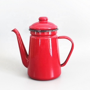 Caffettiera in Smalto di Alta Qualità, Brocca <span class=keywords><strong>per</strong></span> Latte e Acqua, <span class=keywords><strong>Teiera</strong></span> <span class=keywords><strong>per</strong></span> Barista, Bollitore <span class=keywords><strong>per</strong></span> Fornello a Gas e Piano a Induzione, Rosso - Product Image 1