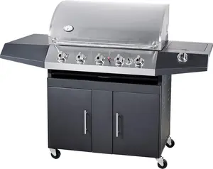 Rvs & Ijzeren Kast 5 buners BBQ gas grill