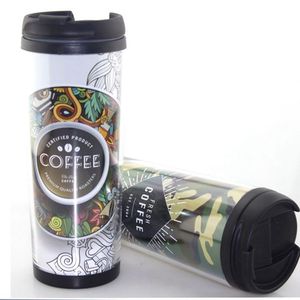 Venta Directa de Fábrica Vaso de Plástico de Doble Capa para Regalos Promocionales con Papel Publicitario Incrustado Personalizable - Product Image 2
