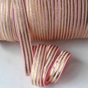 15mm 5/8 "altın çizgili baskılı kafa bandı için elastik şerit FOE üzerinde kat - Product Image 3