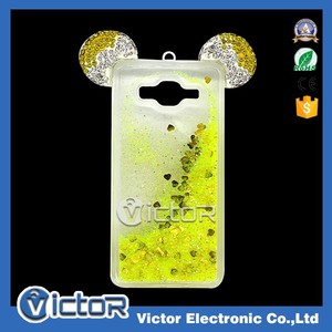 2017 <span class=keywords><strong>celular</strong></span> Venta caliente Liquid Agua TPU Fundas de telefono para <span class=keywords><strong>samsung</strong></span> <span class=keywords><strong>grand</strong></span> <span class=keywords><strong>prime</strong></span> G530 con cristal orejas - Product Image 2