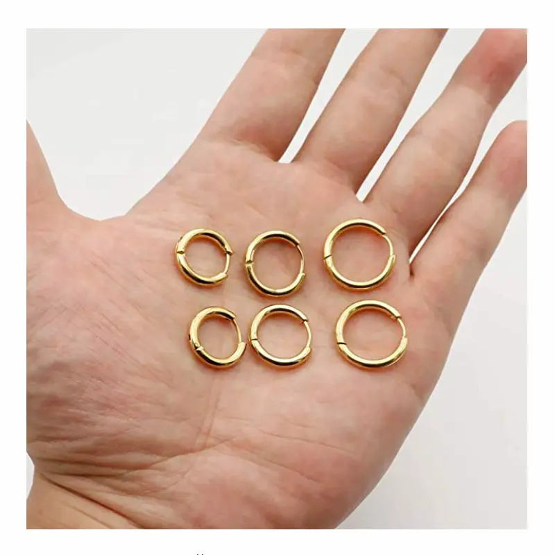 8-20MM Men Women Pairs Stainless Steel Gold Black Small Cartilage Lip Piercing Hoop Nose rings Hoop Earrings