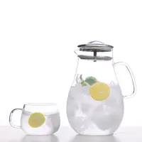 Jarra de cristal hecha a mano para beber, botella de agua de vidrio de gran capacidad, varios estilos