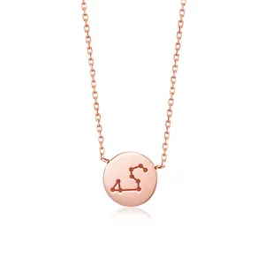 Dainty Solid 14K Rose Gold Sterrenbeeld Celestial Star Echte Gouden Ketting