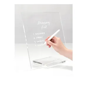 Rectangular Clear Acrylic Memo Tablet With Transparent Acrylic Base