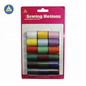 Dying with assorted colors high tension 100% polyester spun bulk sewing thread