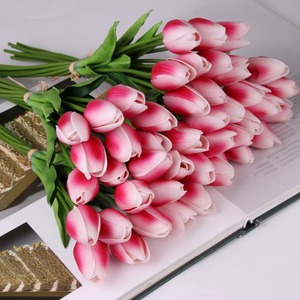 Fiore Artificiale Realistico di Tulipano Rosa Polveroso da Bangkok, Decorazioni per Abiti da Sposa Fatte a Mano in PU, Prodotto per Negozio Online - Product Image 6