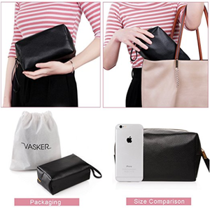 Custom Wholesale Waterproof <strong>Mens</strong> Black Travel <strong>Toilet</strong> <strong>Bag</strong> Leather PU Makeup Holder Travel Toiletry Pouch Cosmetic <strong>Bag</strong> with Handle - Product Image 5