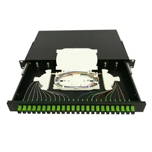 FTTH 12-24 core SC/FC/ST/LC rack mount Splicing fiber Optic patch panel Termination Box 24 port fiber optic patch panel ODF