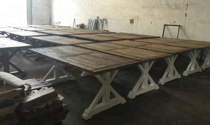 Rettangolo <span class=keywords><strong>di</strong></span> nozze bianco della fattoria tavolo da pranzo in <span class=keywords><strong>legno</strong></span> personalizzato per banchetti in <span class=keywords><strong>legno</strong></span> massello per eventi noleggio <span class=keywords><strong>di</strong></span> nozze - Product Image 6