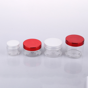 Trong Suốt Matte Nắp Màu Đỏ Kem Jar Tùy Chỉnh Kích Thước 30-50G Rỗng Chai Nhựa Pet Cho Chăm Sóc Da Mắt Mặt Kem - Product Image 3