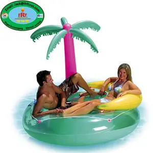 Надувной остров пальмы с банановой подушкой для летней вечеринки