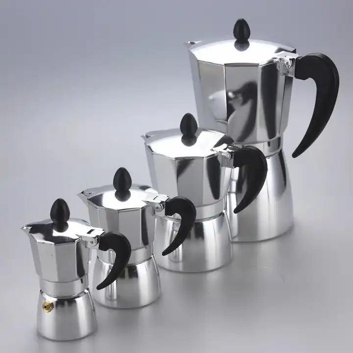 Custom High Quality Coffee Moka Pot Aluminum Stovetop Espresso Maker -  China Aluminum Coffee Maker and Espresso Coffee Maker price