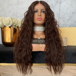 Bán Buôn Nước Sóng Màu Nâu Sẫm Virgin Brazil Tóc Con Người Full Lace Wigs Với Tóc Em Bé