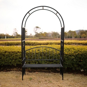 <span class=keywords><strong>Noir</strong></span> Métal <span class=keywords><strong>Tonnelle</strong></span> De Jardin Avec Siège - Product Image 5