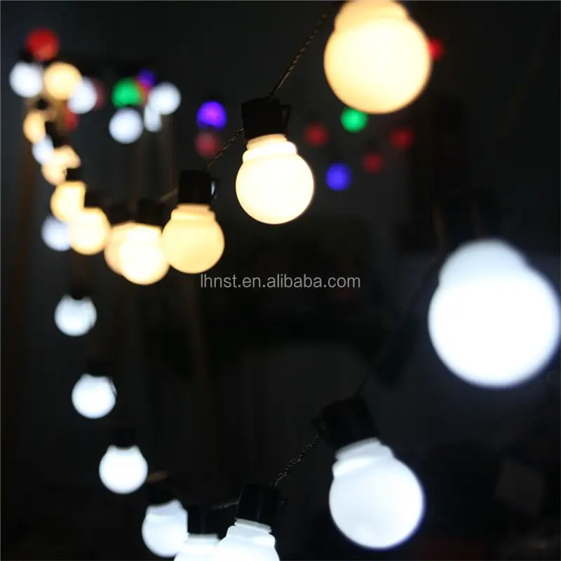 8 function G45/G50 bulb festoon belt fairy string light with rubber cable or pvc wire