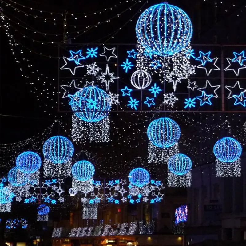 Dekorasi Bola Natal LED, Bola Natal Lampu Besar Luar Ruangan untuk Pusat Perbelanjaan