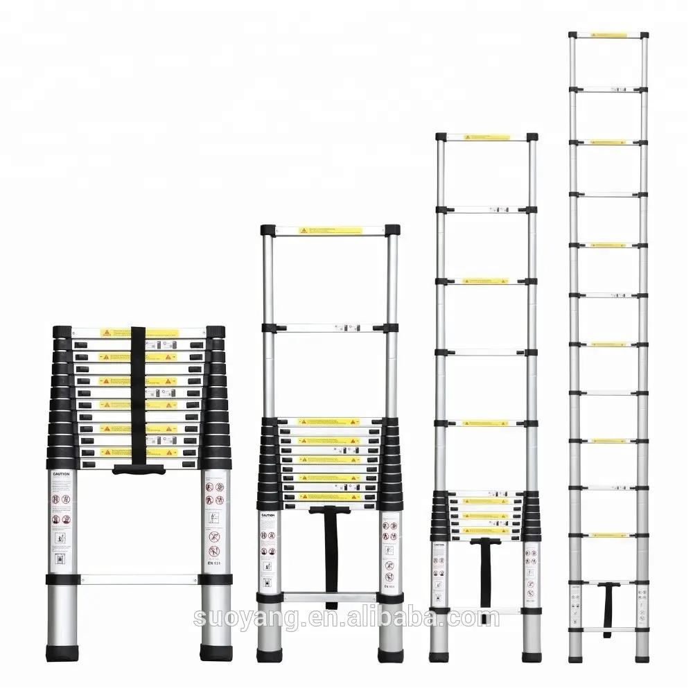 3.8M 12 Stappen Saftey En Duurzaam Aluminium Telescopische Extension Ladder
