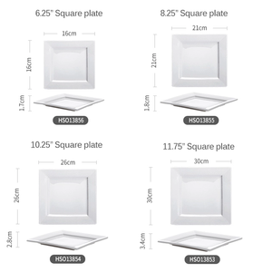 <span class=keywords><strong>Set</strong></span> di <span class=keywords><strong>Piatti</strong></span> in Porcellana Bianca di Alta Qualità, Stoviglie Quadrate in Ceramica Bianca per Hotel, Mercato delle Porcellane di Yiwu - Product Image 3