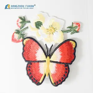 China bela decorativa borboleta costurar no rótulo ferro no remendo, bordado patches em roupas