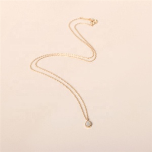 Brass Jewelry Minimalist Teardrop Pendant Artificial <strong>Opal</strong> <strong>Necklace</strong> - Product Image 4
